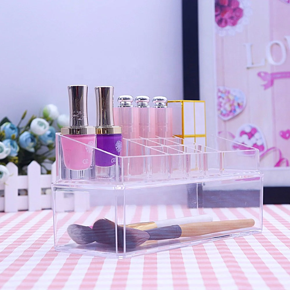 Акриловый прозрачный Ванная комната пункт маникюрный Настольный ящик для хранения кисточки губная помада лак для ногтей контейнер