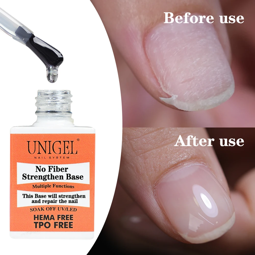 Unigel Wholesale Nail Salon HEMA Free No Fiber Strengthen Extension Soak Off UV Base Gel Polish