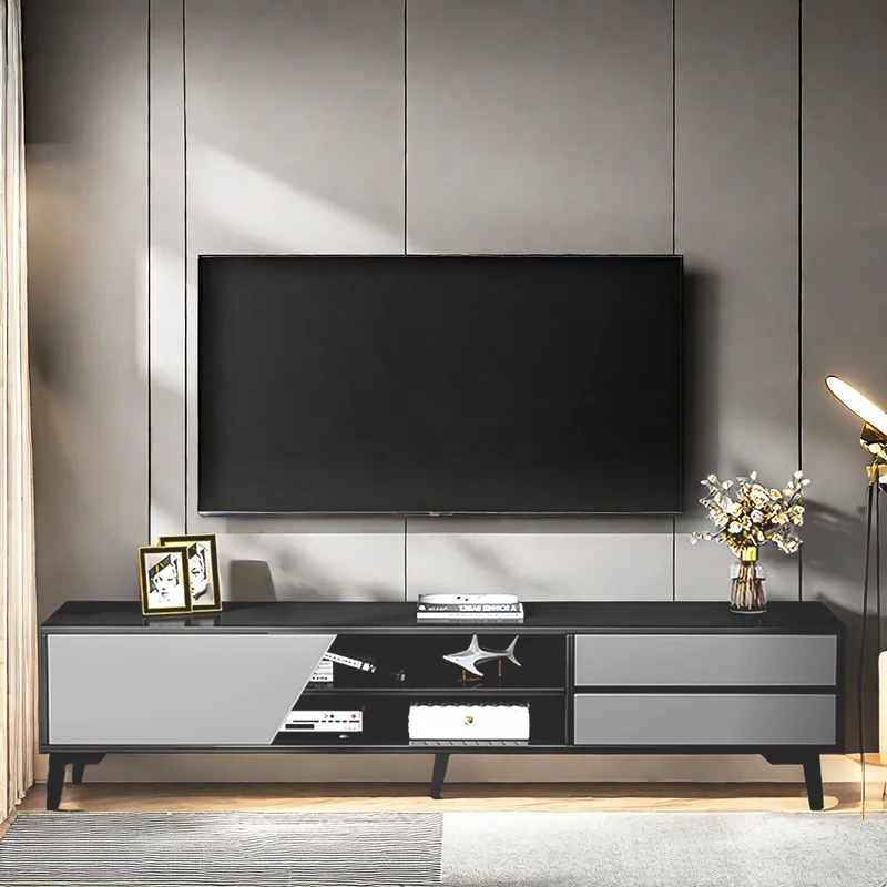 Special shape Living Room Furniture Flat Packing Melamine Chipboard Wood TV Stand Table