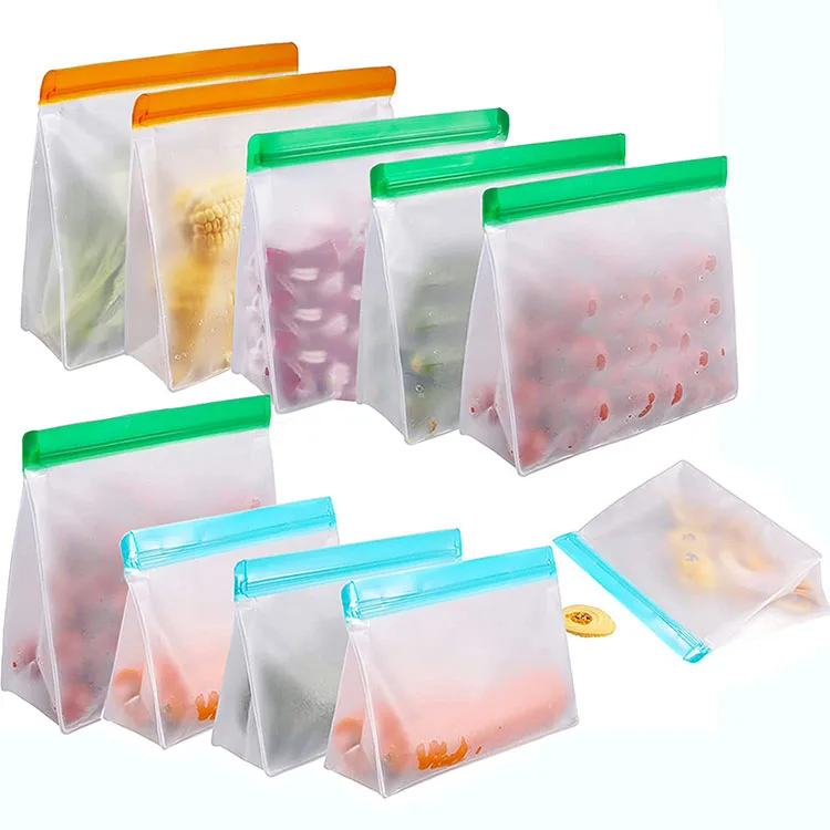 High quality Colorful waterproof PEVA snacks bag PEVA food grade resealable ziplock bag