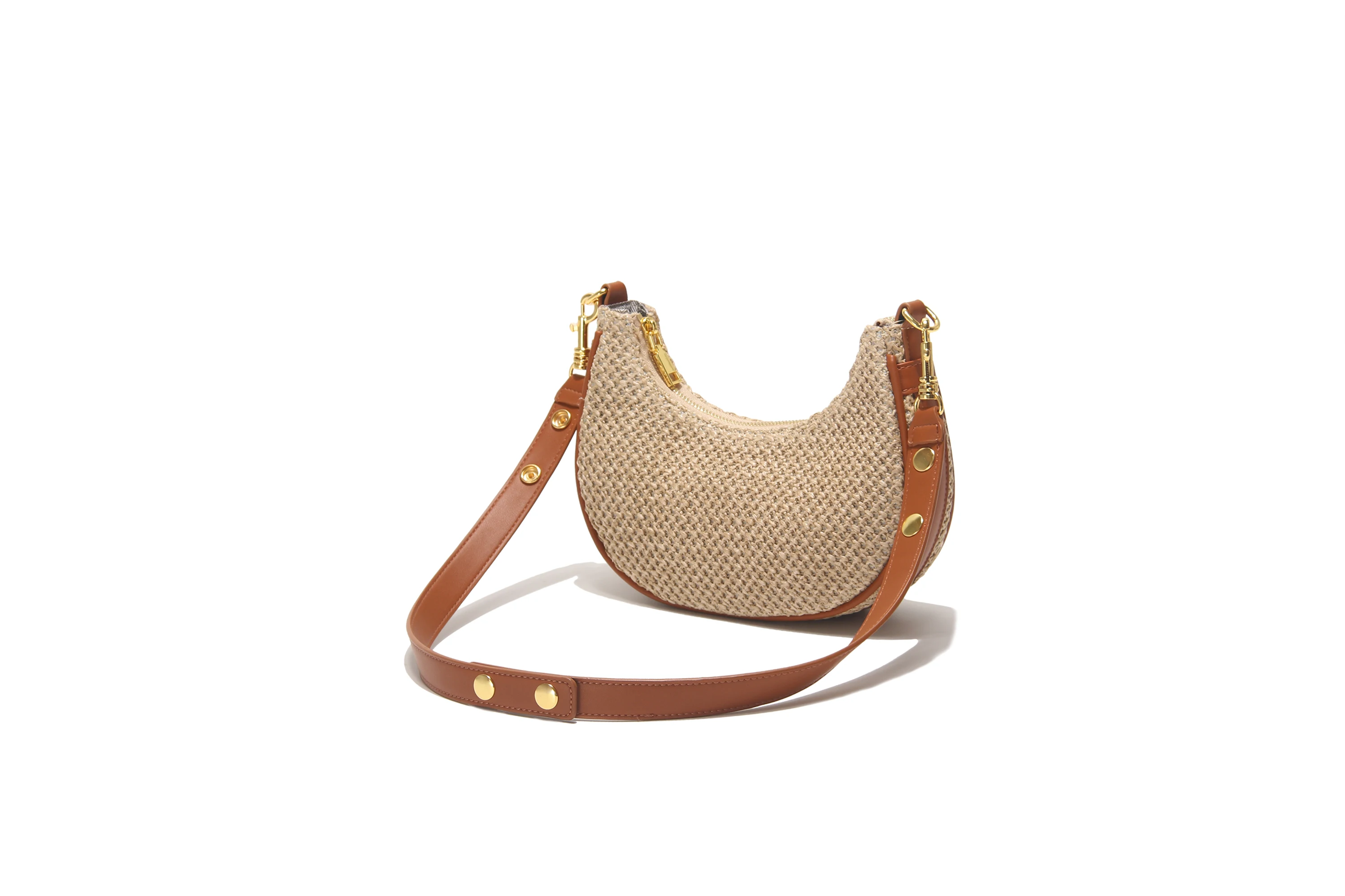 Design Purses and Handbags for Women PU Hobo Shoulder Handbag Tote Purse Moon Bag 2022 Summer Trendy Women Ladies Girls,women