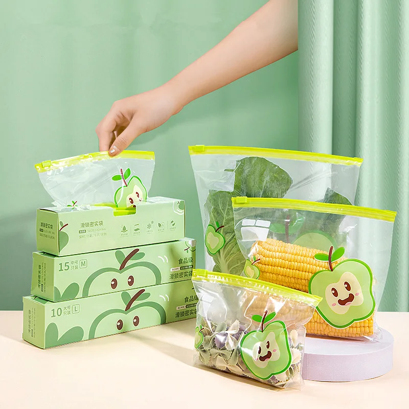 OEM Custom logo PE Reusable candy vegetable Edible zip lock packaging food bag For food