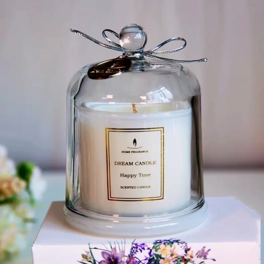 Wholesale best-selling luxury golden bell covers scented candle cups glass candle holderscandle containers