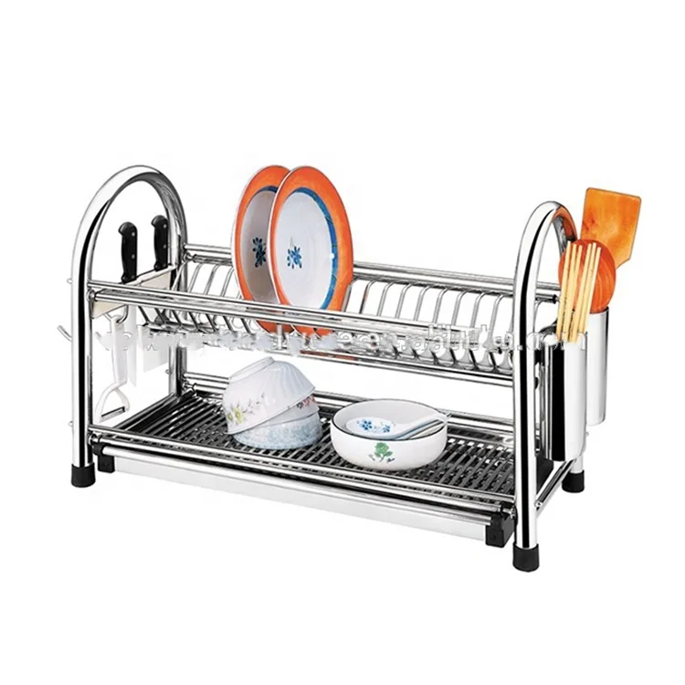 Durable stainless steel kitchen organizer dry drainer dinnerware dish rack Dish Drainer Rack