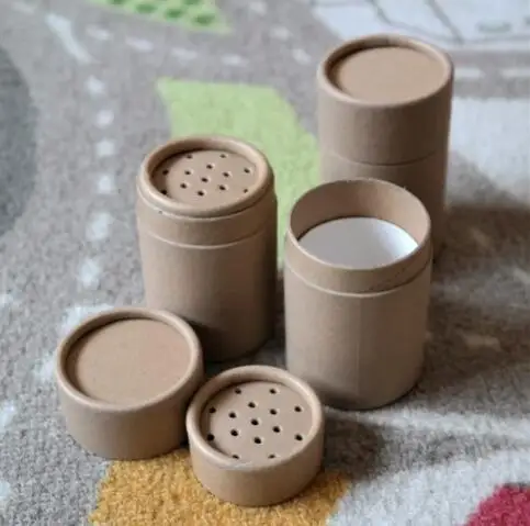 Eco Friendly Kraft Loose Powder Paper Tube Spice Jar Protein Powder Packaging With Shaker