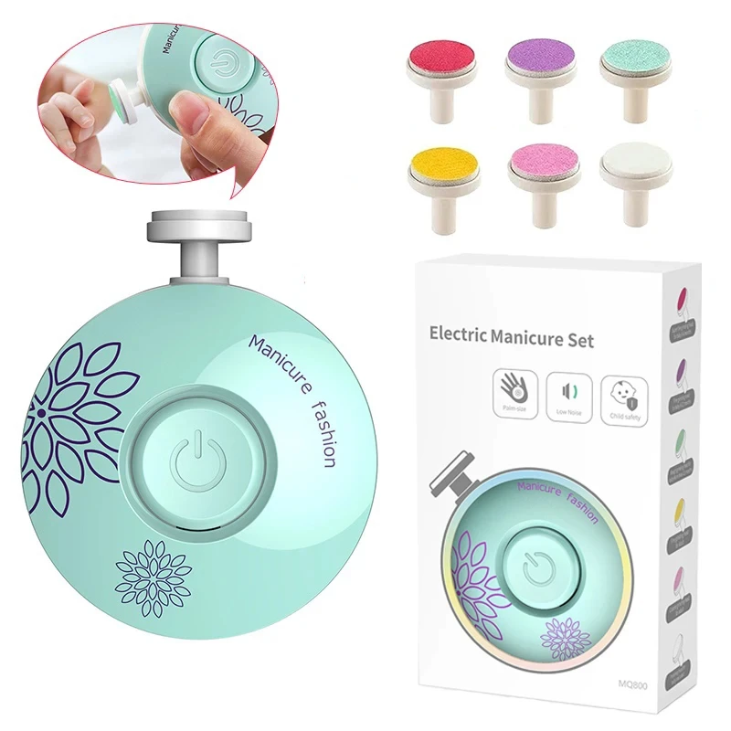 Electric Baby Nail Trimmer Kid Nail Polisher Tool Infant Manicure Scissors Baby Hygiene Kit Baby Nail Clipper Cutter For Newborn