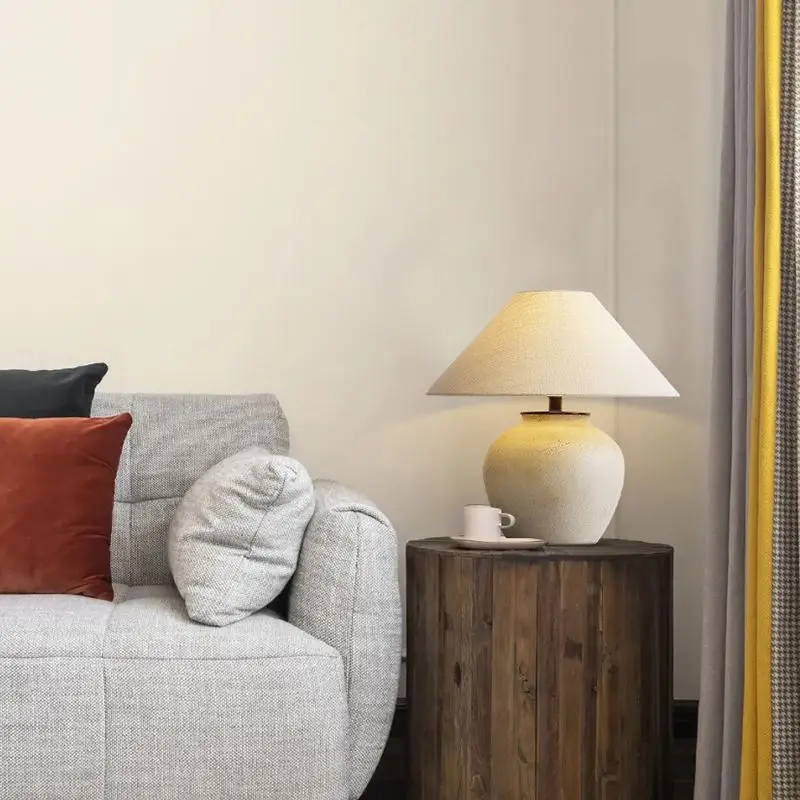 Factory Direct Sell Pottery Antique Pastoral Indoor Decoration Household Ceramic Table Lamp