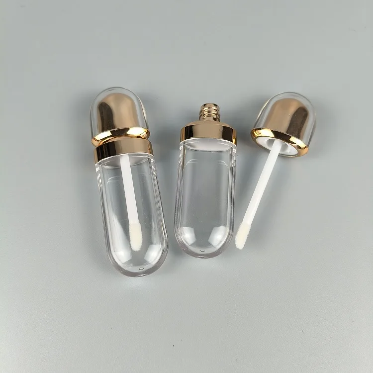 Glossy rose gold and clear 8ml oval shape  lipstick container  filling lipbalm container bottle/  lip care cream bottle tubes