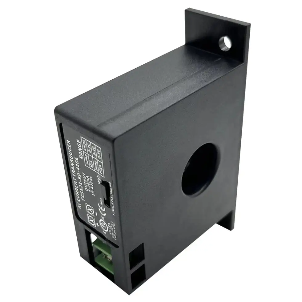AC Current Transducer,single phase ac current transducer din rail hall effect current sensor analog signal 4-20mA output