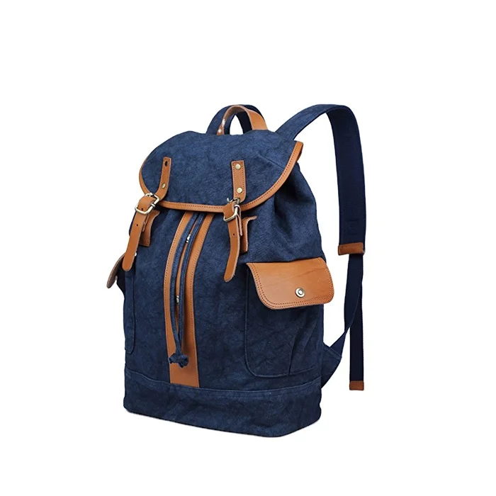 Винтажный Холщовый кожаный дорожный рюкзак высокого качества школьный ранец для ноутбука 14 дюймов мужчин и женщин