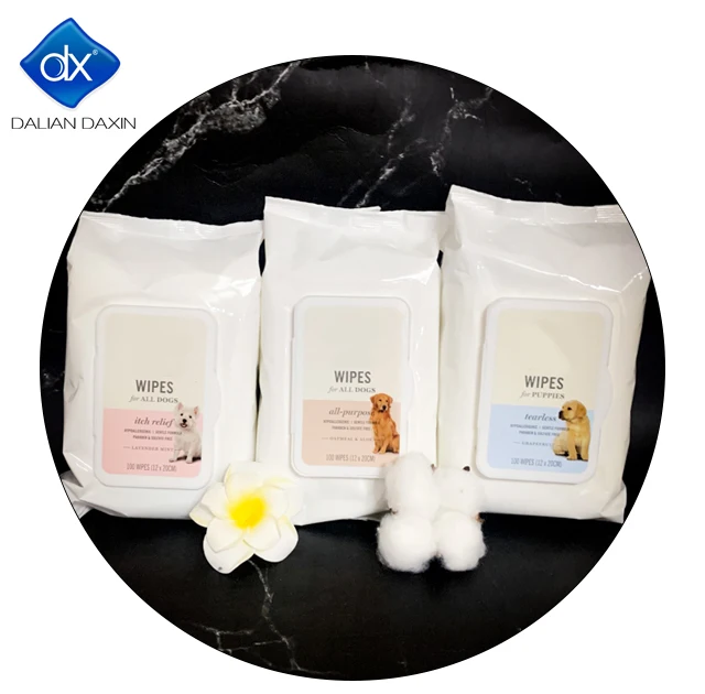 Private Label Compostable Pet Wipes Ears Cleansing Product Organic Eco Nonwoven Cleaning Pet Wipes