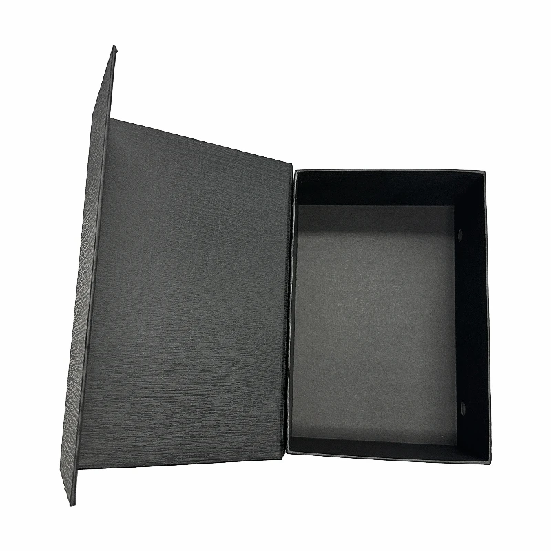 2024 Hot Sale Custom Logo Special Fabric Black Paper lmagenetic Cardboard Boxes for Gift Boxes Packaging