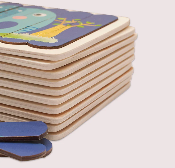 Lovely ice cream sticks puzzles animals and transportation educational strip jigsaw funny wooden bar puzzles