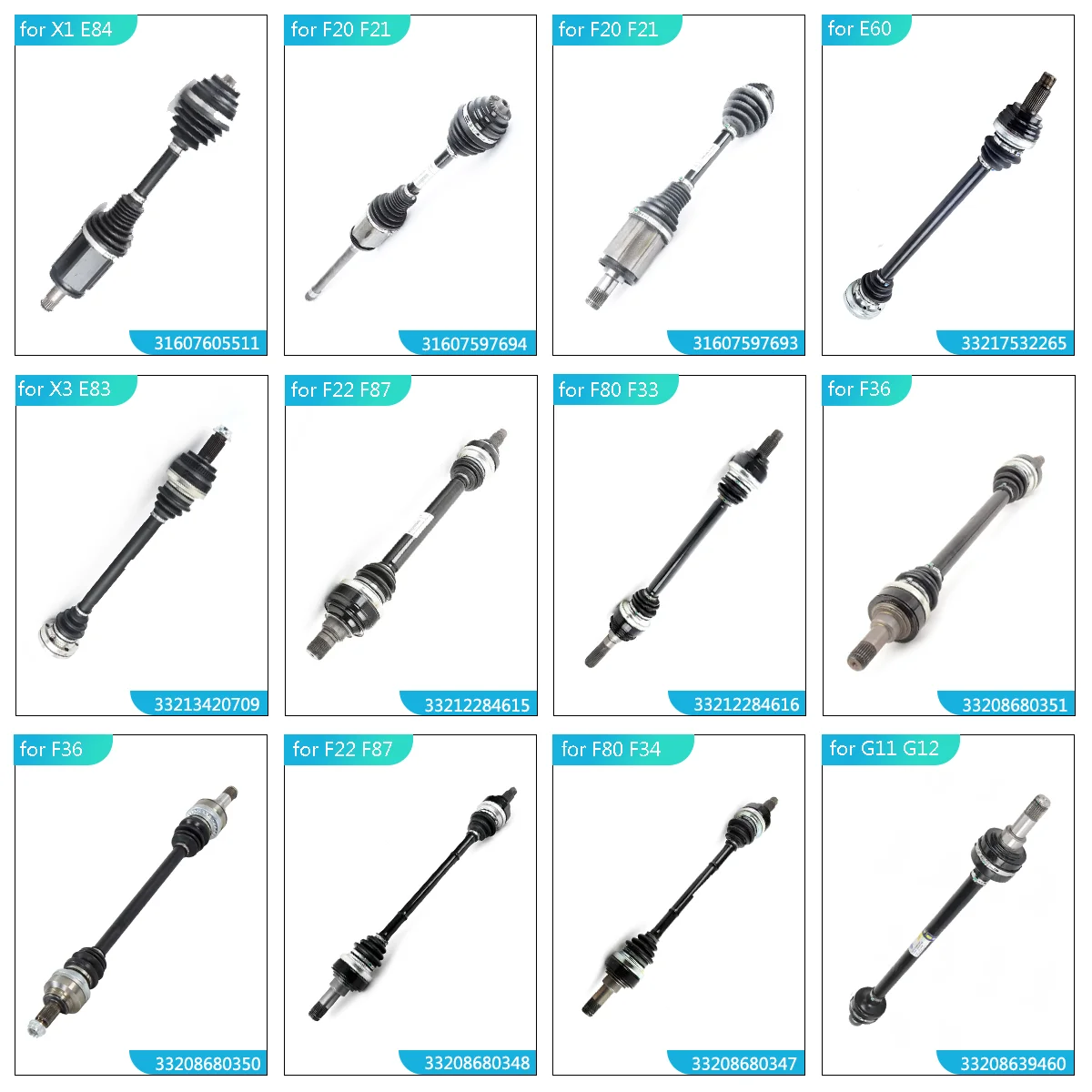 ShungTak Wholesale High Quality Car Auto Parts Front CV Axle Drive Shaft for Mini R52 R53 31607574850 31607514480