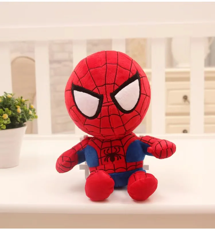Cheap Wholesale 27CM Cartoon Movie plush Doll Hero Spiderman America Captain Bat man Man iron plush Stuffed toys children gifts