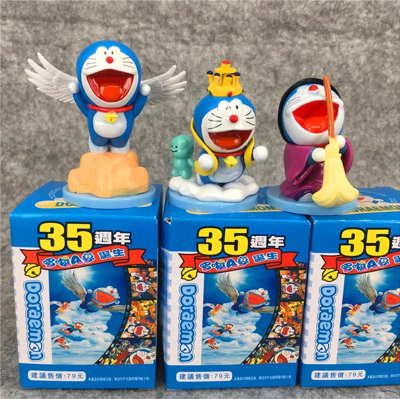 Japan Anime 35th Anniversary Edition Doraemon Figure Blind Box Car Desktop Decoration