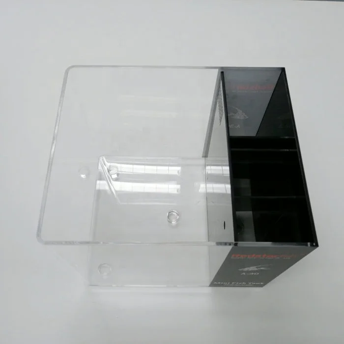 Aquarium acrylic marine fish tank with simple back filter and protein skimmer