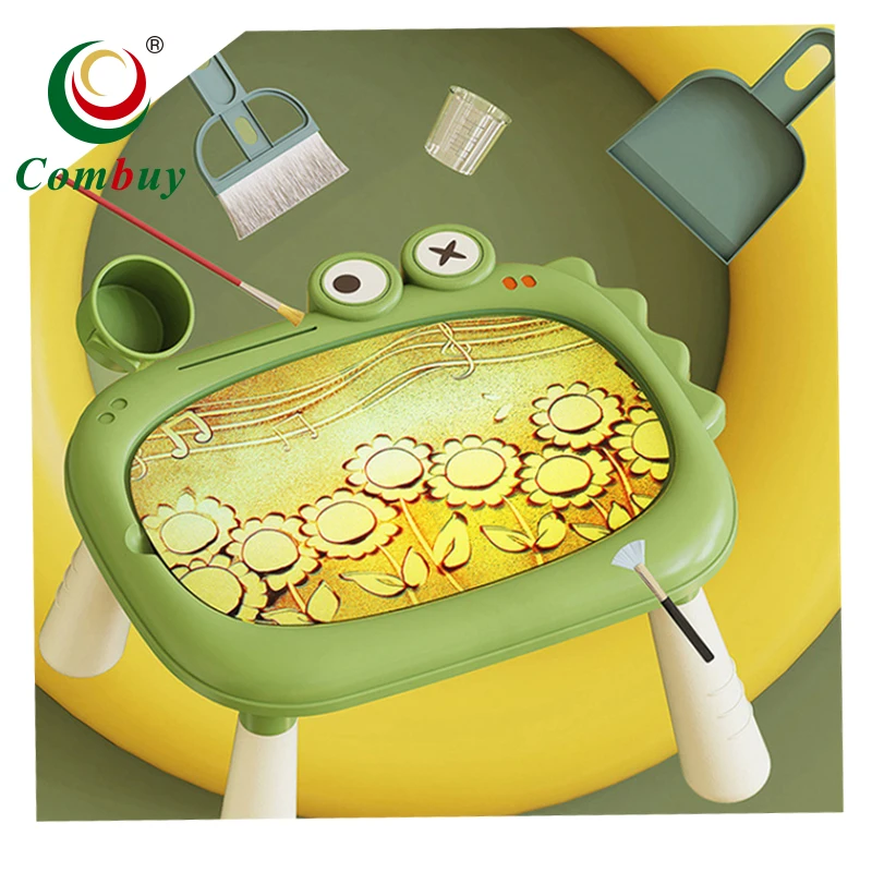 Kids Toy DIY Creative Art Kits Lighting Crab Sand Painting Table