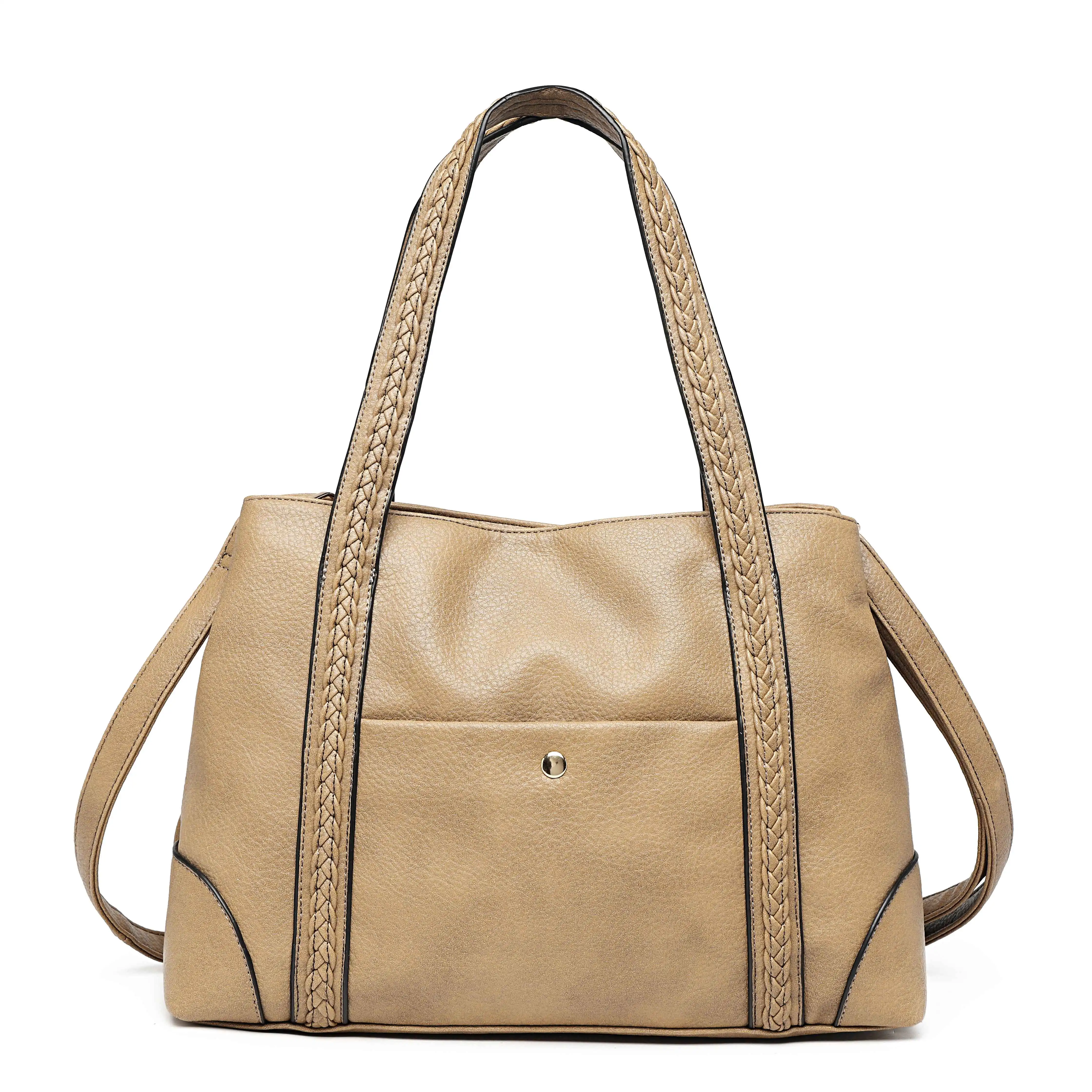 Wholesale Custom Fashion Design Women Pu Leather Handbag Luxury Ladies Tote Bag Handbag For Ladies