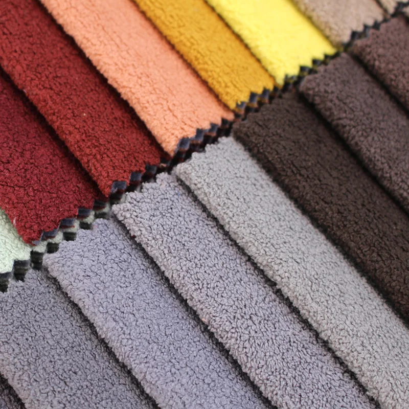 Custom Solid Color Warp Knitted Sheep Shearling Velvet Cushion Pillow Fabric