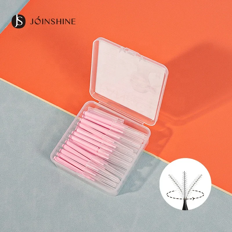 Flexible Brow comb Disposable soft spoolie Inter Dental Brush custom logo micro eyebrow lash brush Wholesale plastic dyeing brow