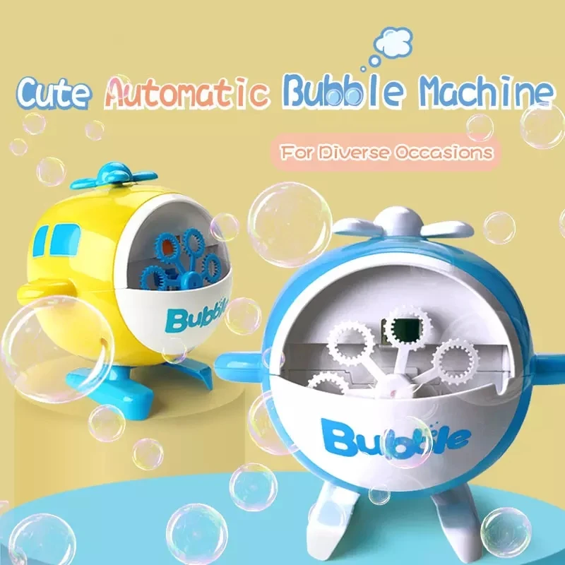 Automatic Bubble Blower Helicopter Electric Bubble Maker Machine For Kids/toddlers Outdoor Outside Bubble Toys Usb Charging