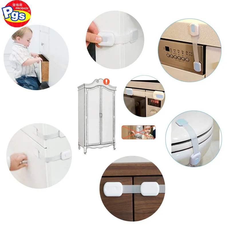Prodigy Baby supplier Adjustable Strap Kids Child Proofing Baby Safety Locks For Fridge Cabinets Drawers