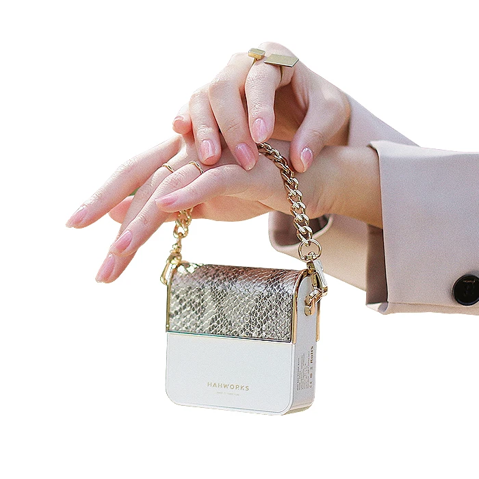 fashion mini bag small square handbag design portable mobile charger battery power bank 10000mAh ABS usb rechargeable Quality