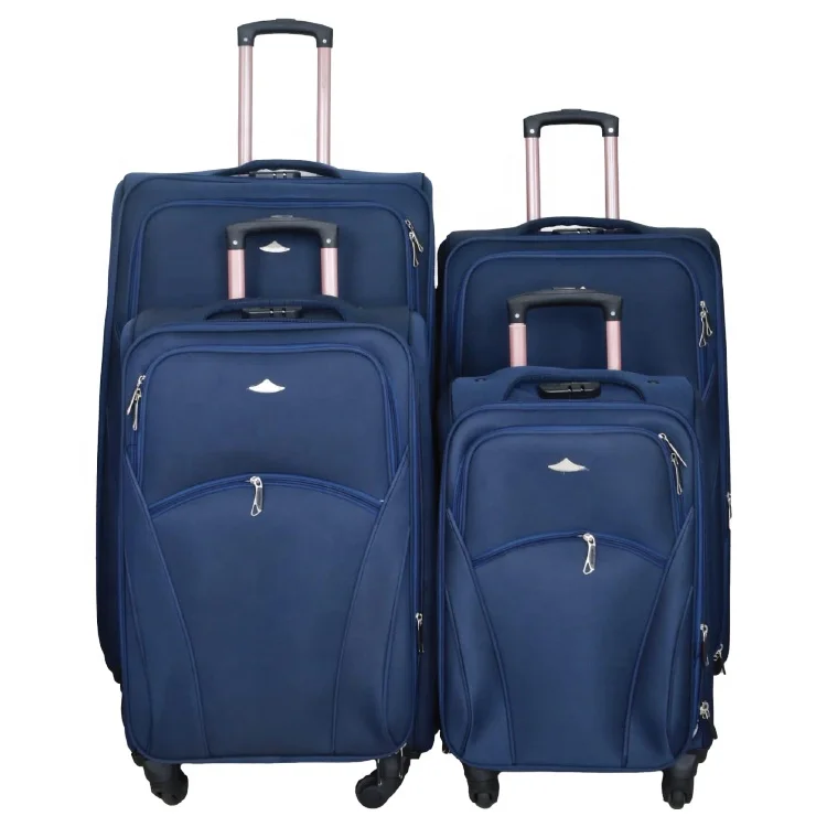 4 Wheel 20 24 28 32 10kg Twill Soft Fabric Trolley Luggage 4 PCS Customized Brand Spinner Lightweight Cheap Price Suitcases Sets