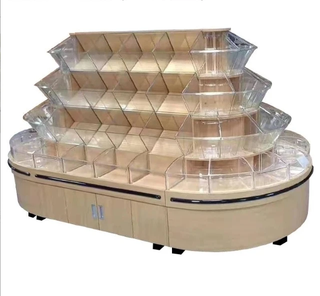 The fourth floor supermarket bulk food display cabinet in the island casual bulk dried fruit snack cabinet promotion desk