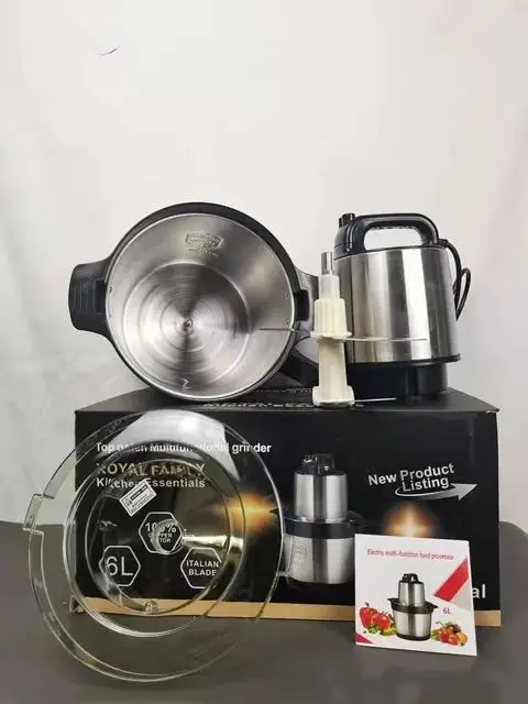 6L Removable 304 four-blade High-Quality Electric Meat Grinder Electric 6L Meat Grinder Cassava Fufu Mixer Pounder Fufu Machine