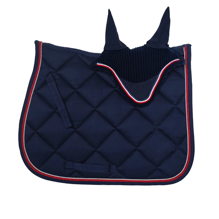 Newest Custom Made Horse Saddle Pad Sets Equestrian Equipment Fly Veil Halter Lead Rope Sets Matching Saddle Pads