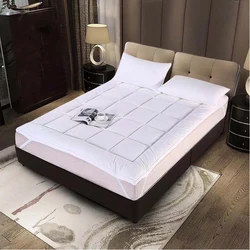 Custom King/Queen/Full Size Thick Mattress Pad Microfiber Polyester Fill Pillow Top Bed Mattress Topper for hotel