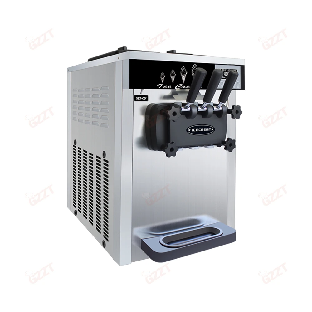 Commercial 110v 220v Tabletop Vertical Ice Cream Machine Big Capacity 16-22l/h Hardness Adjustable Soft Serve Ice Cream Machine