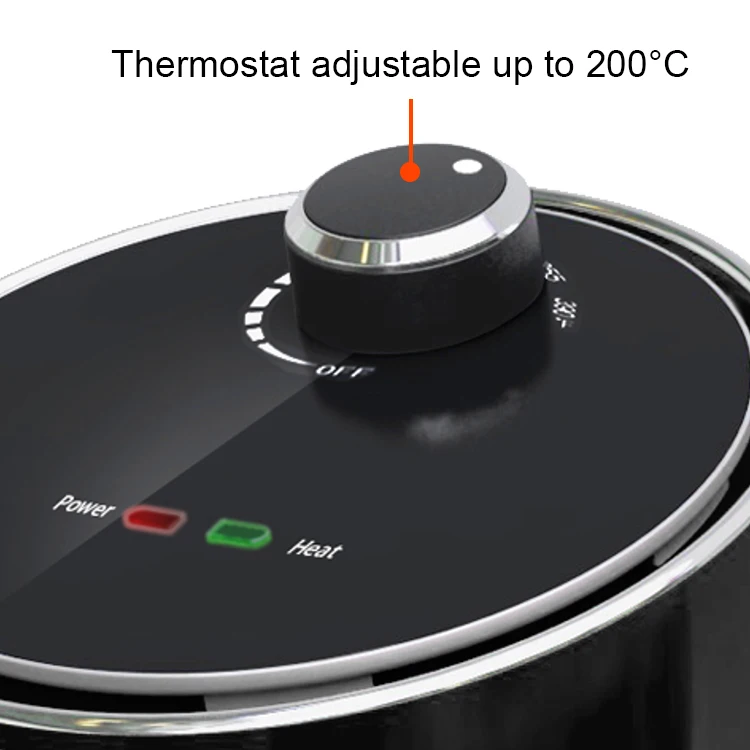 X.J. GROUP 32812 Adjustable Thermostat Control 2L Fryer Oilless Air Fryer