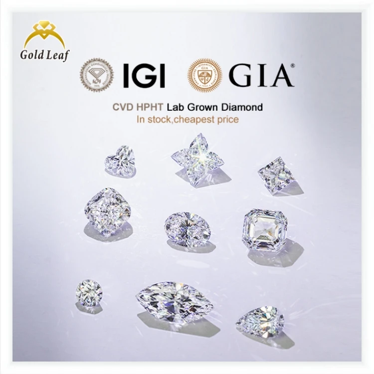 Бриллиант Goldleaf IGI GIA Сертифицированный 1-3 карат VVS сияющая огранка HPHT CVD незакрепленный бриллиант лабораторный Выращенный алмаз