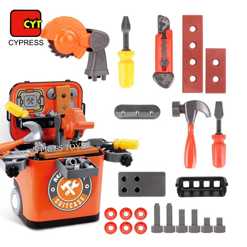 2 IN 1 Pretend Play Trolley Toy Tool Set For Boys