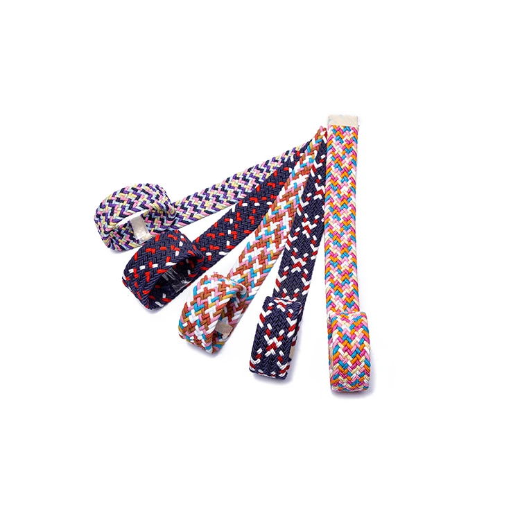 Manufacturer Customized 1m Printed Camouflage Elastic Braided Beltnew Braided Leather Women Belt