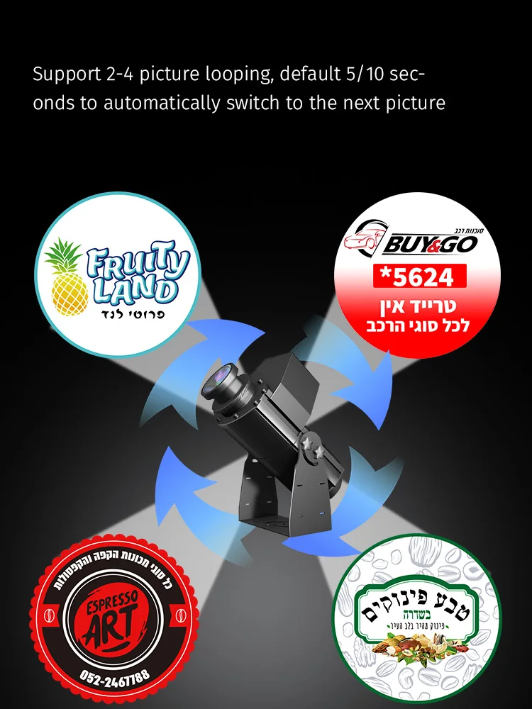 TNT Waterproof Customize Gobo Sign Light 4 Pictures Switching 400W Led Laser Adverting Projector