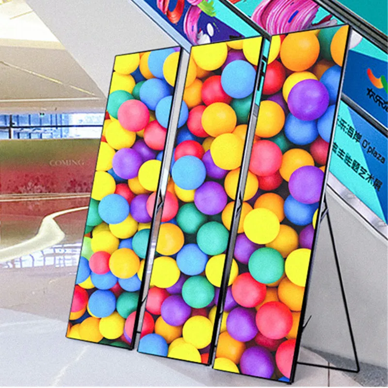 LED wall mounted vertical advertising machine with lights new illuminated Android all-in-one machine