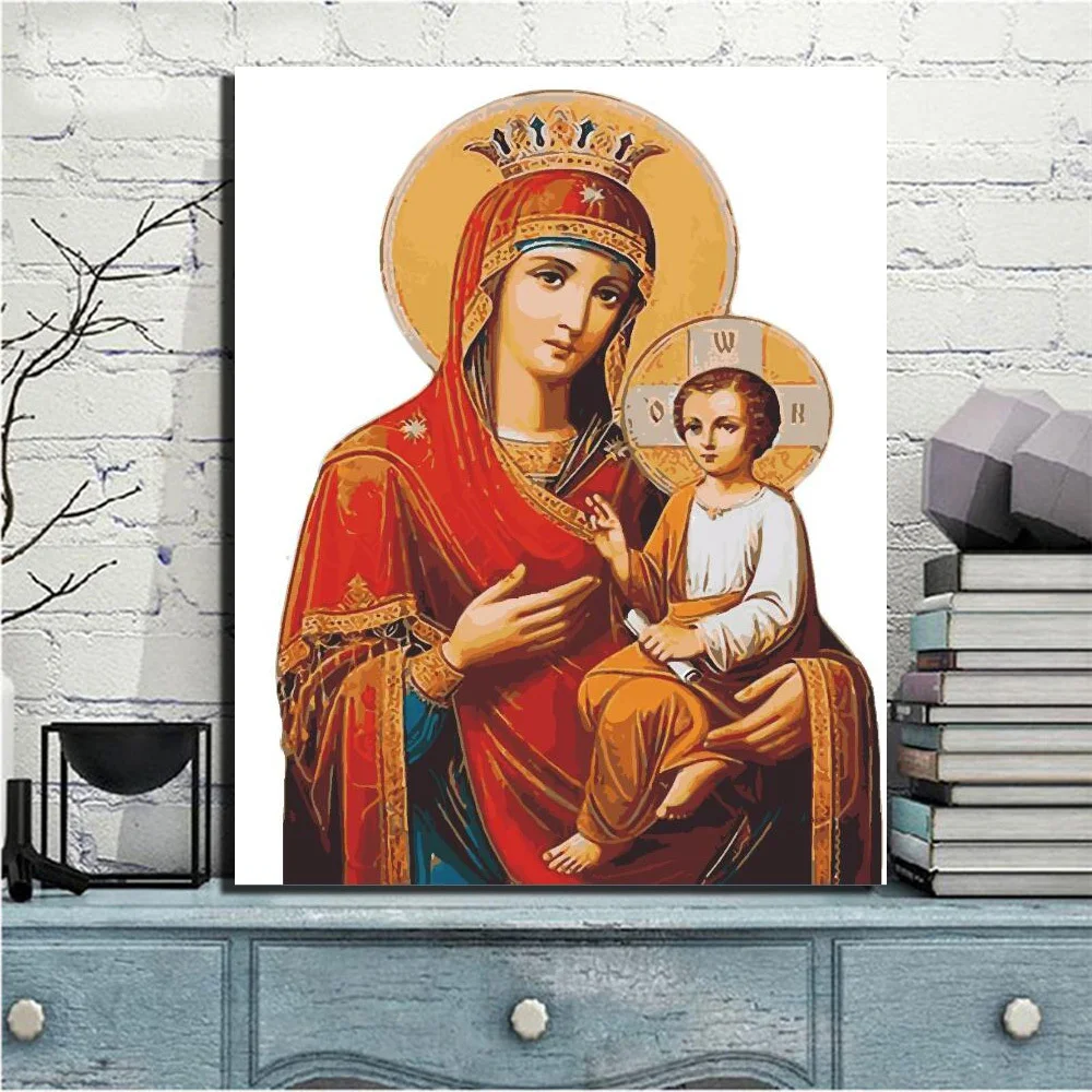 Virgin Mary And Jesus Canvas HD  Virgin Mary Painting Christian Wall Decor printing services posters wall pop art