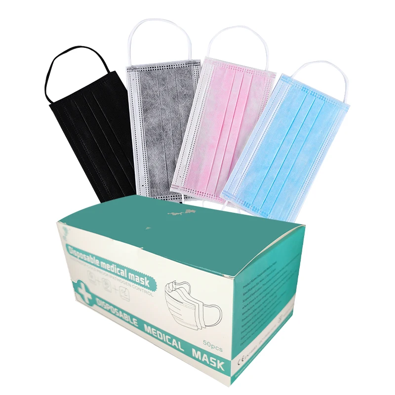 wholesale medical facemasks 3 ply disposable 3 layer black face mask 3 ply facemask
