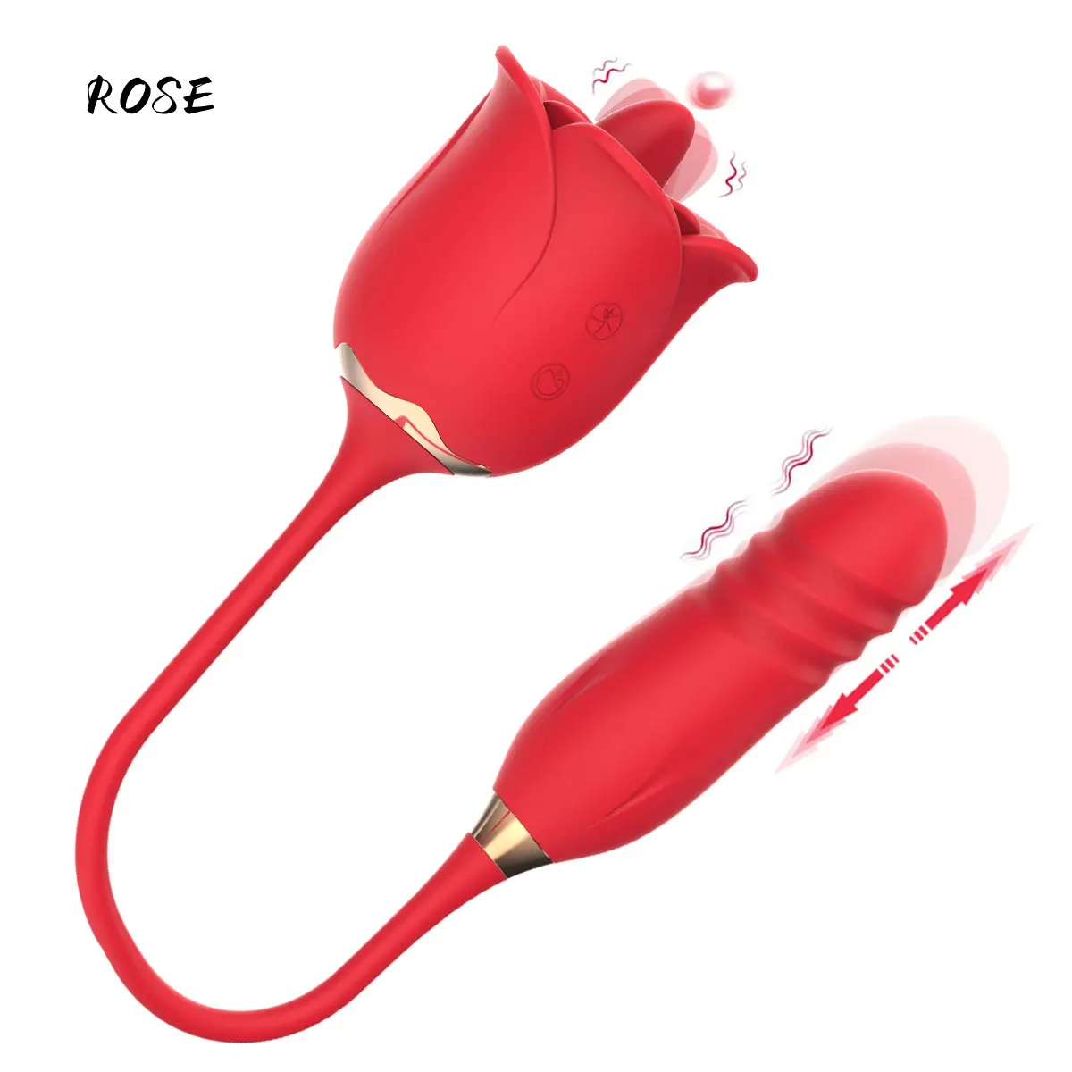 Amazon Hot Sale Rose Vibrator Toy Tongue Licking Dildo Vibrator Nipple Clitoral Sucking And Licking Vibrating Sex Toy For Women