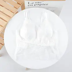 Summer girls bralette top strapless short beautiful back Cup vest tube top Wireless Bra large v-neck women lace chest wrap