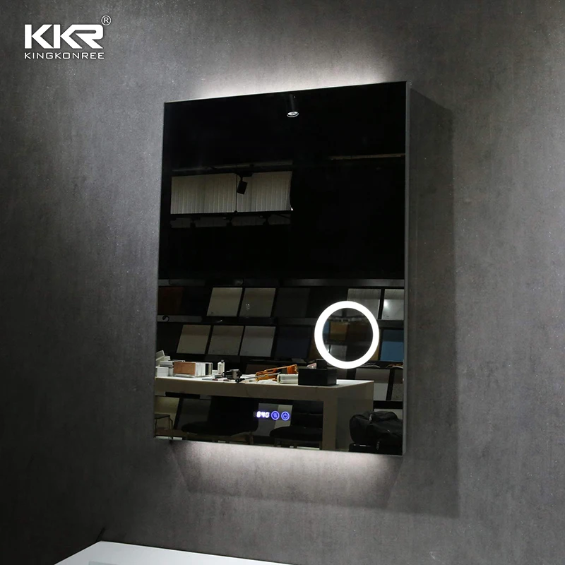 Customized Designs Wall Mounted Smart Led Light Mirror For Barber Shop Furniture Station Beauty Hair Salon Mirrors