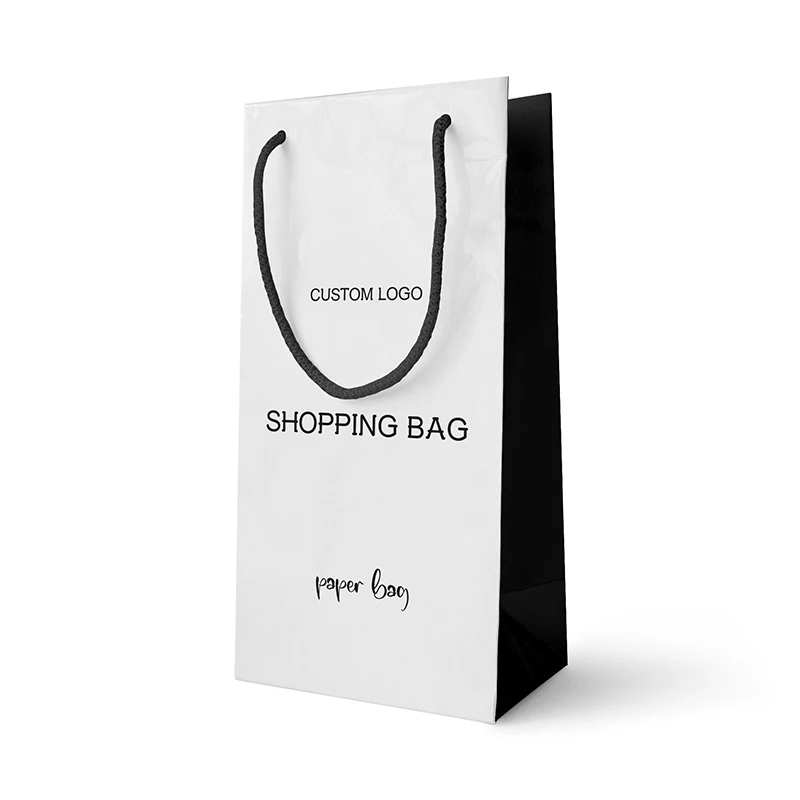 Custom Printing Logo Fashion Luxury recyclable shopping gift carry paper bags with handle