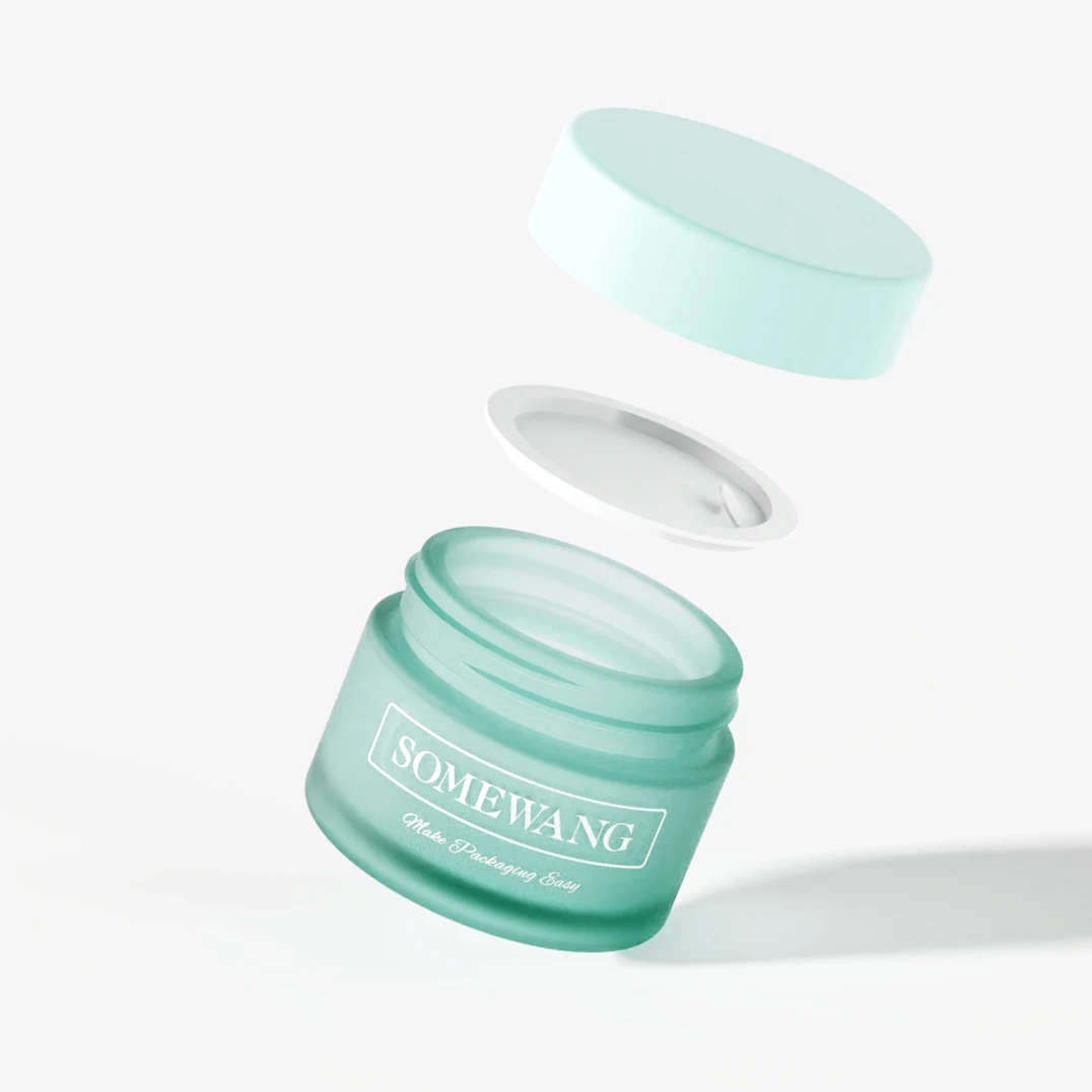 Glass Jar Wholesale Cosmetic Glass Plastic Screw Cap Round, Mason for Cream , Frosted Cream Glass Packaging 50g 100g Black