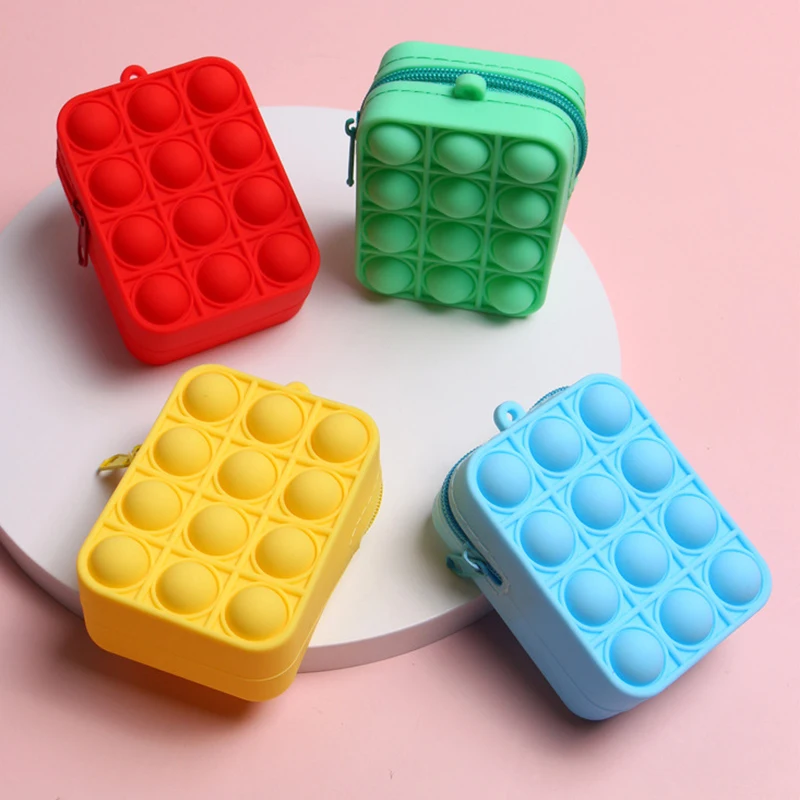 Manufacturers Children Kawaii Cute Kids Keychain Shoulder Cross Body Bag Cartoon Square Pouch Silicone Coin Purse For Girls