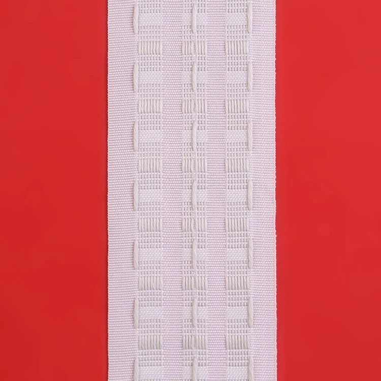 Wholesale 7.8cm white polyester curtain tape Opaque shrink belt for curtain