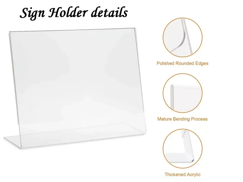 Inclined Plane Photo Frame Qr Code  Customizable Transparent Acrylic Display Stands